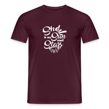 L'amour partenariat relation partenaires Valentine - T-shirt homme - rouge brique - Devant - AI Model Male 178 light (178cm)