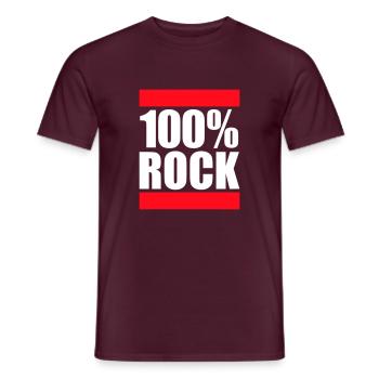 100 % Prozent Rock Heavy Metal Musik Text Logo Fun - Männer T-Shirt - Ziegelrot - Vorne - AI Model Male 178 light (178cm)