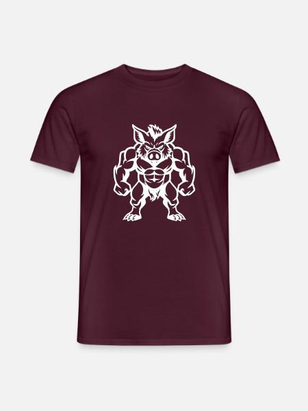 wildschwein comic - Männer T-Shirt - Ziegelrot