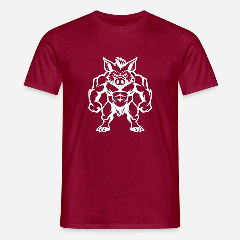 wildschwein comic - Männer T-Shirt - Ziegelrot