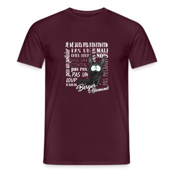 Je Suis Berger Allemand - noir - blancFR - T-shirt homme - rouge brique - Devant - AI Model Male 178 light (178cm)