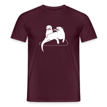 otter fischotter baby biber tier nager beaver - Männer T-Shirt - Ziegelrot - Vorne - AI Model Male 178 light (178cm)