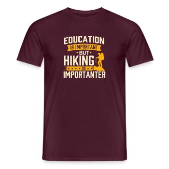 Education Is Important - Hiking Is Importanter - Men's T-Shirt - brick red - Front - AI Model Male 178 light (178cm)