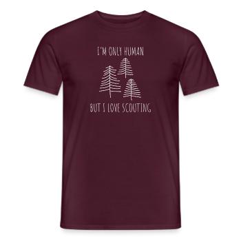I'm Only Human But I Love Scouting Outdoor - Men's T-Shirt - brick red - Front - AI Model Male 178 light (178cm)