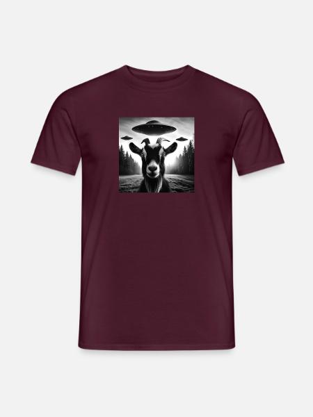 Ziegenbock, Billy, macht Lustige Selfie Farm UFOs Wehr - Männer T-Shirt - Ziegelrot