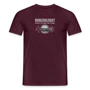 Burgerologist study of BBQ funny for women men kid - Men's T-Shirt - brick red - Front - AI Model Male 178 light (178cm)