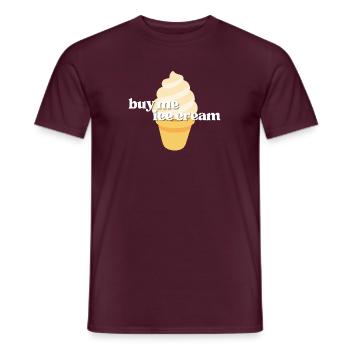 Buy Me Icecream (Eis, Eiscreme) - Men's T-Shirt - brick red - Front - AI Model Male 178 light (178cm)