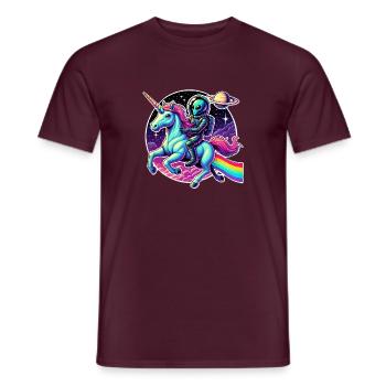 Alien meets unicorn - Men's T-Shirt - brick red - Front - AI Model Male 178 light (178cm)
