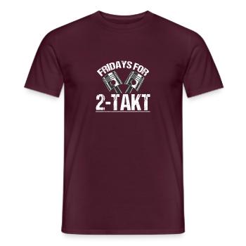 Fridays for 2 Takt Moped Motor Zweitakt Roller Tun - Männer T-Shirt - Ziegelrot - Vorne - AI Model Male 178 light (178cm)