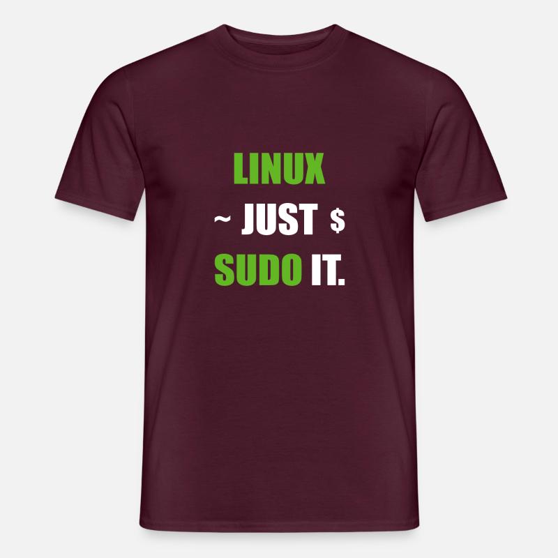 Linux Just Sudo it Debian Unix Ubuntu Benutzer - Männer T-Shirt - Ziegelrot
