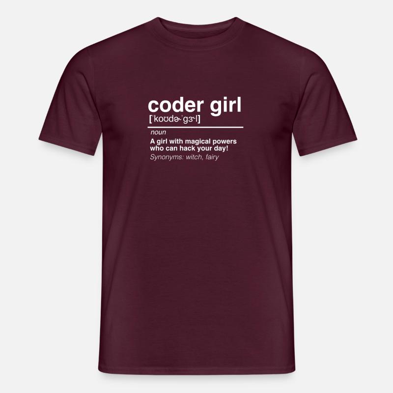 Coder Girl Software Entwickler Engineer Geschenk - Männer T-Shirt - Ziegelrot