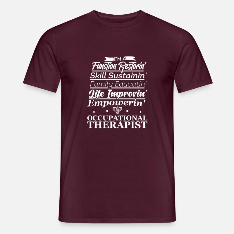 Ergotherapeut Function Restoring - Männer T-Shirt - Ziegelrot