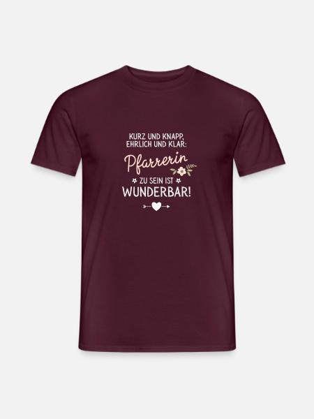 Geschenk Pfarrerin sein ist Wunderbar Spruch - Männer T-Shirt - Ziegelrot