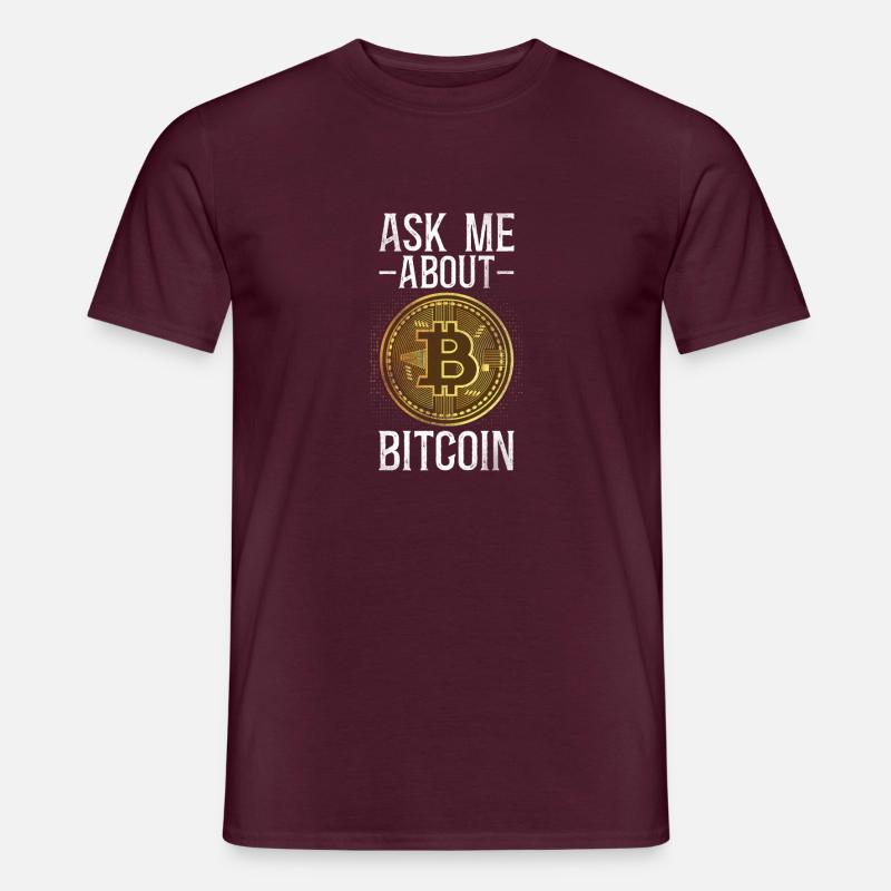 Bitcoin Crypto - Männer T-Shirt - Ziegelrot