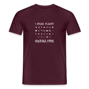 Je parle couramment les hiéroglyphes, Égypte Archéologie - T-shirt homme - rouge brique - Devant - AI Model Male 178 light (178cm)