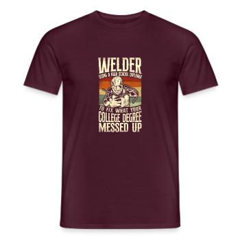 Welder Welding Vintage Retro - Men's T-Shirt - brick red - Front - AI Model Male 178 light (178cm)