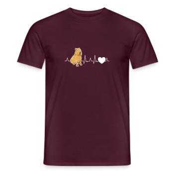 Capybara Heartbeat Capybara - T-shirt homme - rouge brique - Devant - AI Model Male 178 light (178cm)