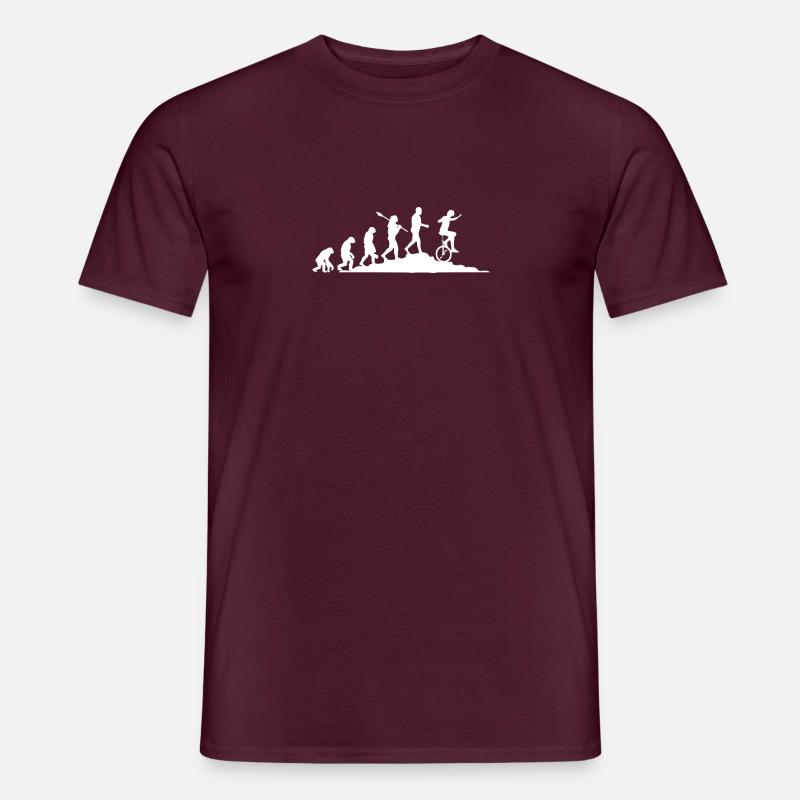 Evolution Einradfahrer - Männer T-Shirt - Ziegelrot