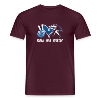Parkour Free Running Traceur Fille - T-shirt homme - rouge brique - Devant - AI Model Male 178 light (178cm)