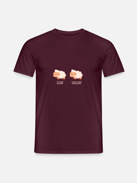 Schaf unschaf - Männer T-Shirt - Ziegelrot