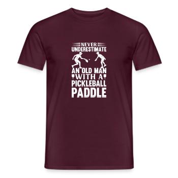 Playing Pickleball - Retirement Pickleball Player - Men's T-Shirt - brick red - Front - AI Model Male 178 light (178cm)