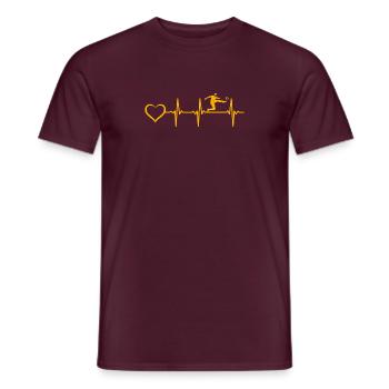Soccer Heartbeat Heart Soccer Player Soccer Heartb - Men's T-Shirt - brick red - Front - AI Model Male 178 light (178cm)