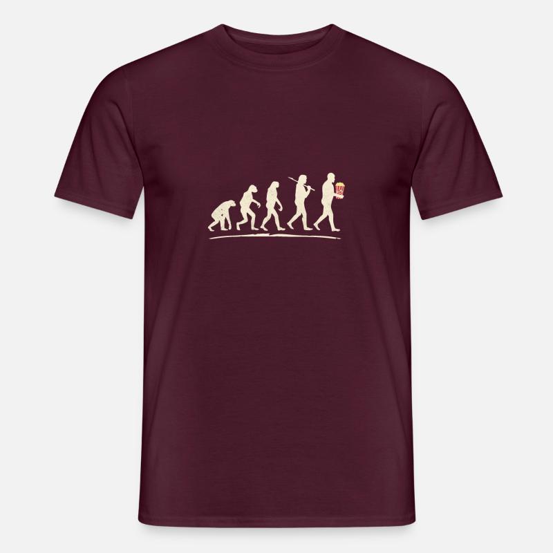 Popcorn-Evolution - Männer T-Shirt - Ziegelrot