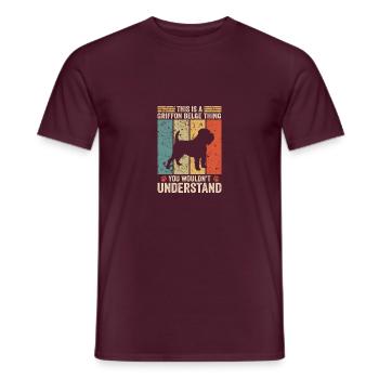 This is a Griffon Belge thing - Men's T-Shirt - brick red - Front - AI Model Male 178 light (178cm)