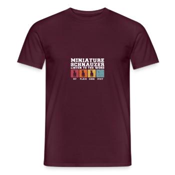 Miniature schnauzers listen to the word - Männer T-Shirt - Ziegelrot - Vorne - AI Model Male 178 light (178cm)