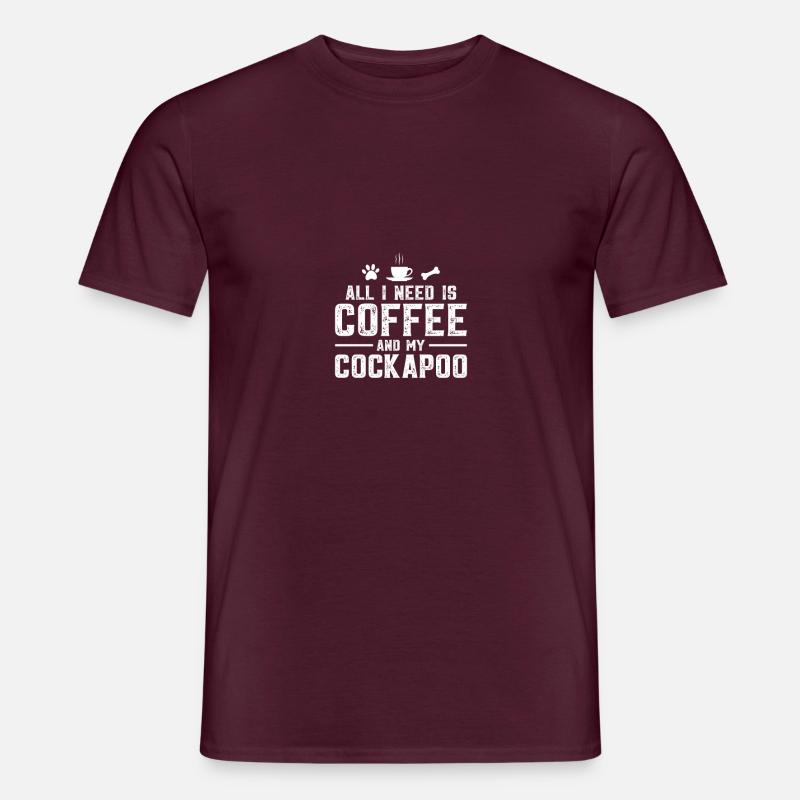 All I need is coffee and my Cockapoo - Men's T-Shirt - brick red