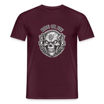 RIDE OR DIE - T-shirt homme - rouge brique - Devant - AI Model Male 178 light (178cm)