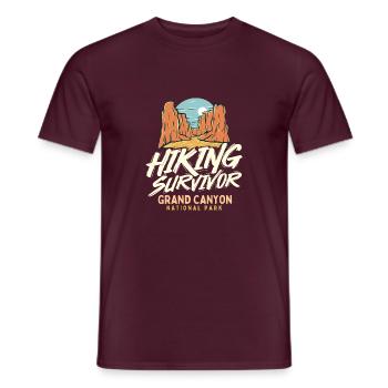 Hiking Survivor - Grand Canyon Hiker - Men's T-Shirt - brick red - Front - AI Model Male 178 light (178cm)