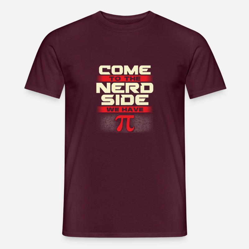 Venez du côté nerd que nous avons Pi - Math Pi Day - T-shirt homme - rouge brique
