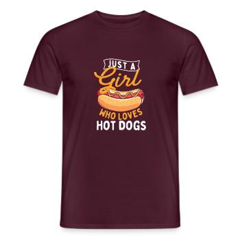 Just A Girl Who Loves Hot Dogs - Hot Dog Lover - Men's T-Shirt - brick red - Front - AI Model Male 178 light (178cm)