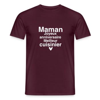 maman Joyeux anniversaire Meilleur cuisinier - T-shirt homme - rouge brique - Devant - AI Model Male 178 light (178cm)