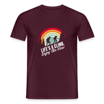 Lifes a climb - T-shirt homme - rouge brique - Devant - AI Model Male 178 light (178cm)