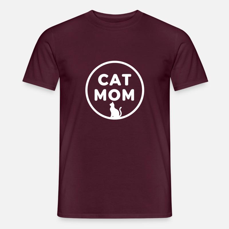 KATZENMAMA (HELLES TEXTDESIGN) - Männer T-Shirt - Ziegelrot