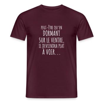 idée cadeau message humour drole homme femme rigol - T-shirt homme - rouge brique - Devant - AI Model Male 178 light (178cm)