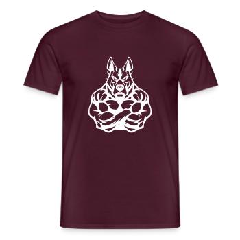 Dog Strong Fitness - Men's T-Shirt - brick red - Front - AI Model Male 178 light (178cm)