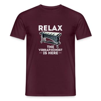 Relax The Vibraphonist Is Here Electronic Vibes - Men's T-Shirt - brick red - Front - AI Model Male 178 light (178cm)