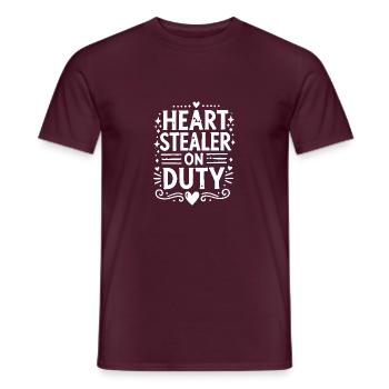 Heart Stealer on Duty - Men's T-Shirt - brick red - Front - AI Model Male 178 light (178cm)
