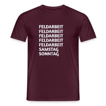 Field work - Men's T-Shirt - brick red - Front - AI Model Male 178 light (178cm)