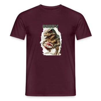Rugby Dino T Rex - Rugby Team Dinosaurier College - Men's T-Shirt - brick red - Front - AI Model Male 178 light (178cm)