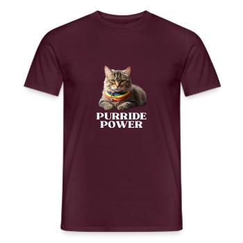Purride Power Pride Cat Lover - Men's T-Shirt - brick red - Front - AI Model Male 178 light (178cm)