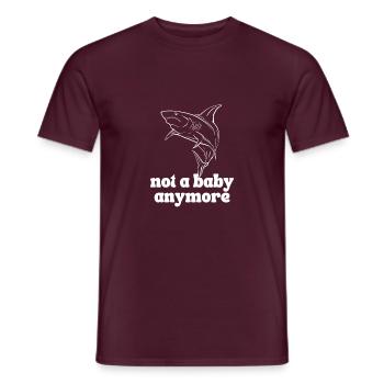 Not a Baby Anymore said by the shark - Men's T-Shirt - brick red - Front - AI Model Male 178 light (178cm)