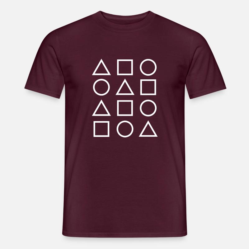 bauhaus geometric pattern - Men's T-shirt - brick red