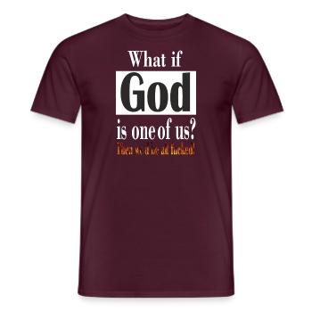 SI DIEU EST L’UN DE NOUS - cadre et flamme - T-shirt homme - rouge brique - Devant - AI Model Male 178 light (178cm)