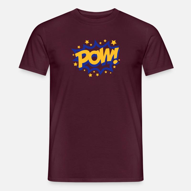 Pow (Explosion) - Männer T-Shirt - Ziegelrot