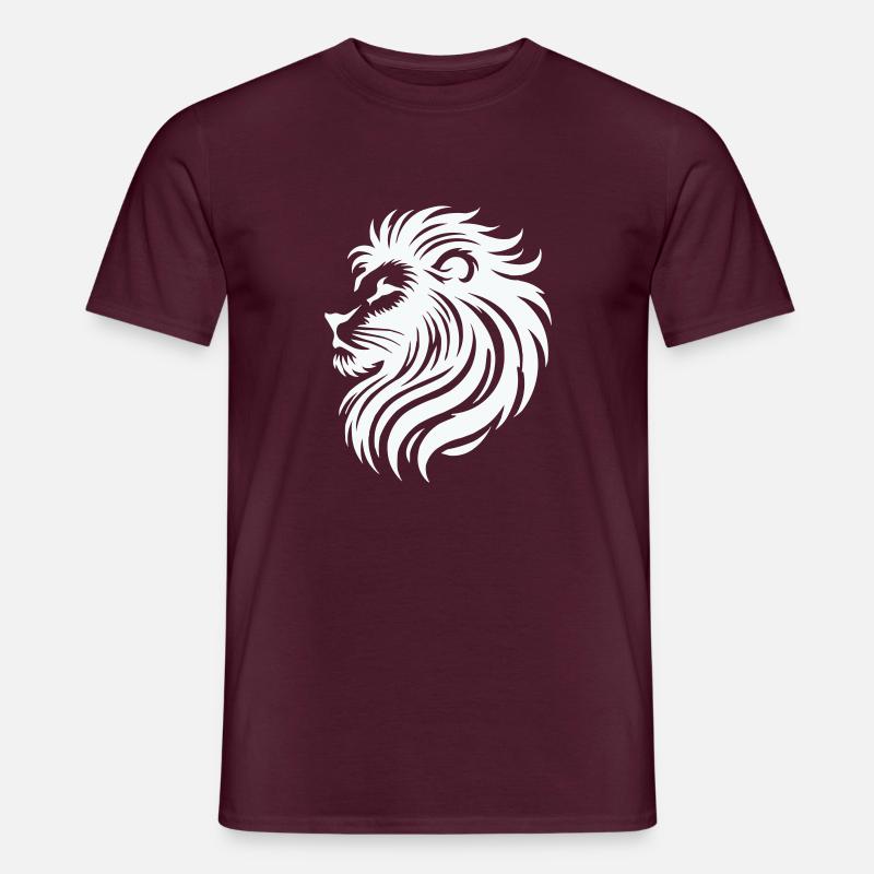 Löwe Zeichnung Tier - Männer T-Shirt - Ziegelrot
