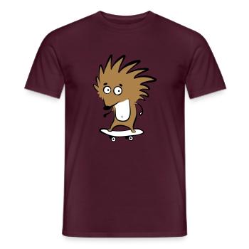 Skate-hérisson "Knut H. Heckmann" - T-shirt homme - rouge brique - Devant - AI Model Male 178 light (178cm)